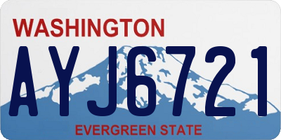 WA license plate AYJ6721