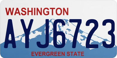 WA license plate AYJ6723