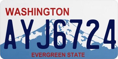 WA license plate AYJ6724