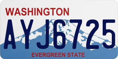 WA license plate AYJ6725