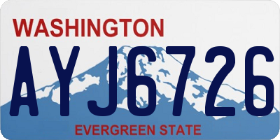 WA license plate AYJ6726