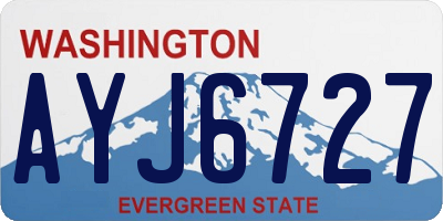 WA license plate AYJ6727