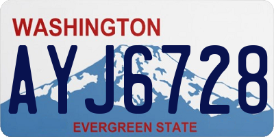 WA license plate AYJ6728
