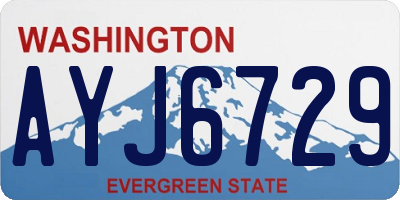 WA license plate AYJ6729