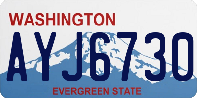 WA license plate AYJ6730