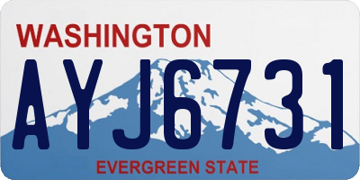 WA license plate AYJ6731