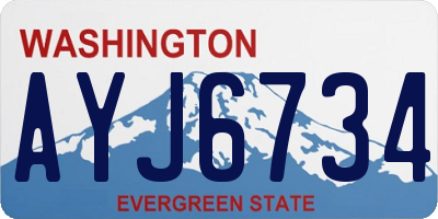 WA license plate AYJ6734