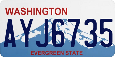 WA license plate AYJ6735