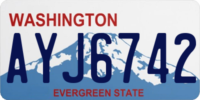 WA license plate AYJ6742