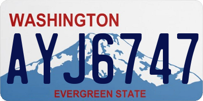 WA license plate AYJ6747