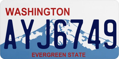 WA license plate AYJ6749