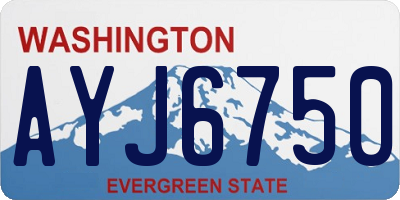 WA license plate AYJ6750
