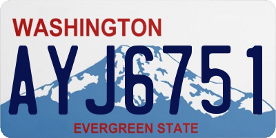 WA license plate AYJ6751