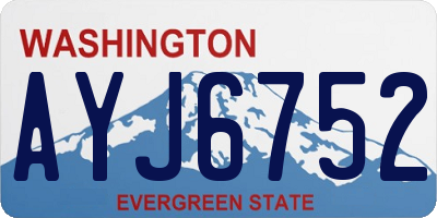WA license plate AYJ6752