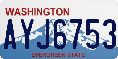 WA license plate AYJ6753