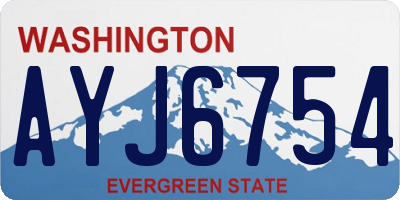 WA license plate AYJ6754