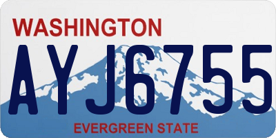 WA license plate AYJ6755