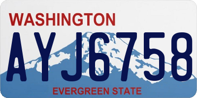 WA license plate AYJ6758