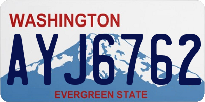 WA license plate AYJ6762