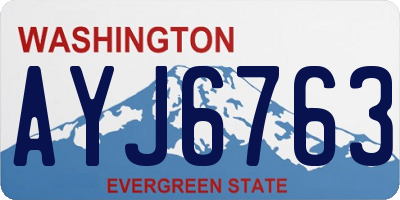WA license plate AYJ6763
