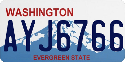 WA license plate AYJ6766