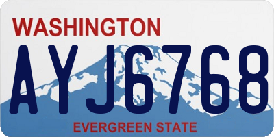 WA license plate AYJ6768