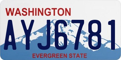 WA license plate AYJ6781