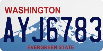 WA license plate AYJ6783
