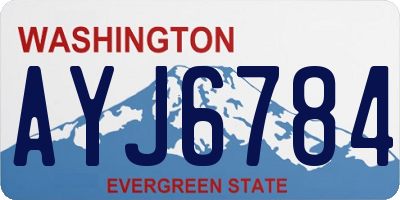 WA license plate AYJ6784