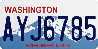 WA license plate AYJ6785