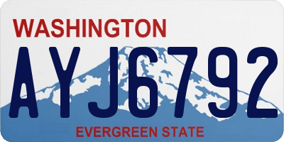 WA license plate AYJ6792
