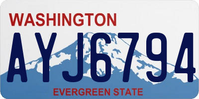 WA license plate AYJ6794