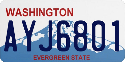 WA license plate AYJ6801