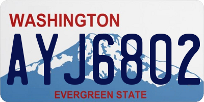 WA license plate AYJ6802