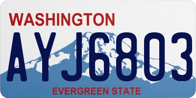 WA license plate AYJ6803