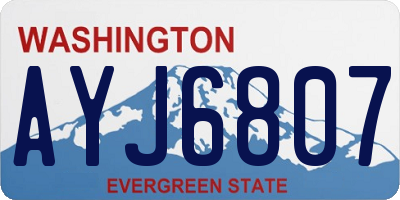 WA license plate AYJ6807