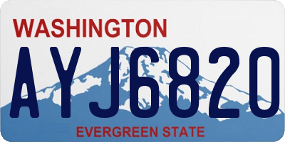 WA license plate AYJ6820
