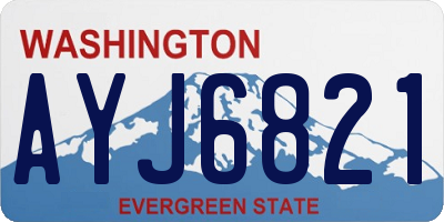 WA license plate AYJ6821