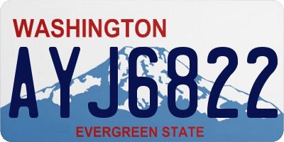 WA license plate AYJ6822
