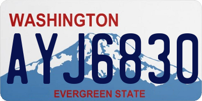 WA license plate AYJ6830