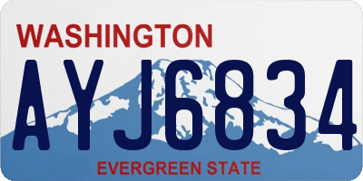 WA license plate AYJ6834