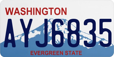 WA license plate AYJ6835