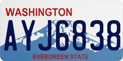 WA license plate AYJ6838