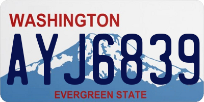 WA license plate AYJ6839