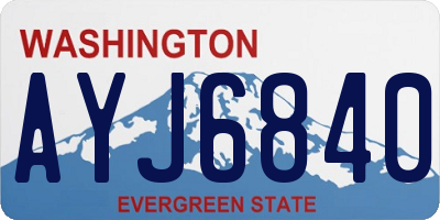 WA license plate AYJ6840