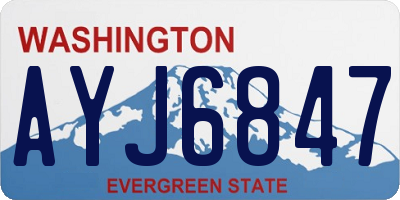 WA license plate AYJ6847