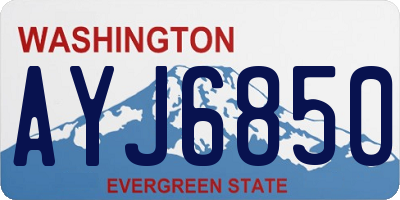 WA license plate AYJ6850