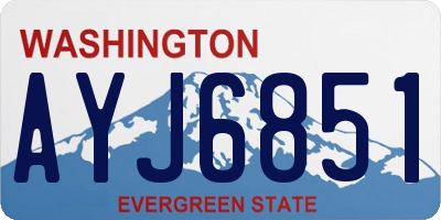 WA license plate AYJ6851