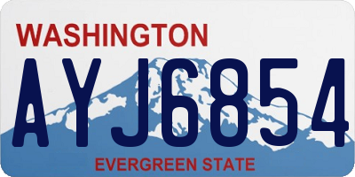 WA license plate AYJ6854