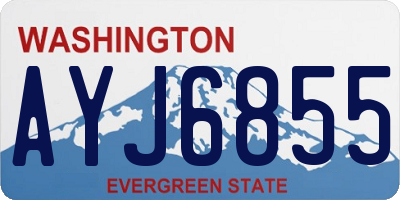 WA license plate AYJ6855